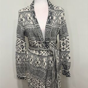 William Rast Gray and Cream Knit Sweater